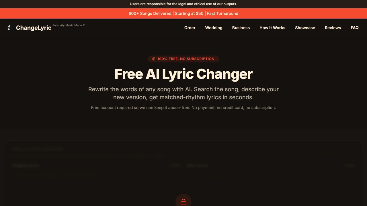 ChangeLyric public product information