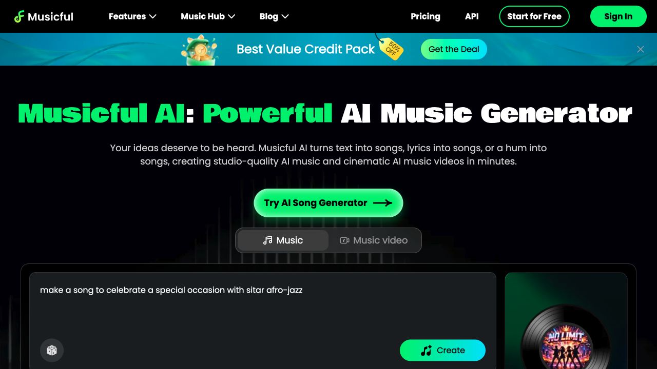 Información pública del producto Musicful