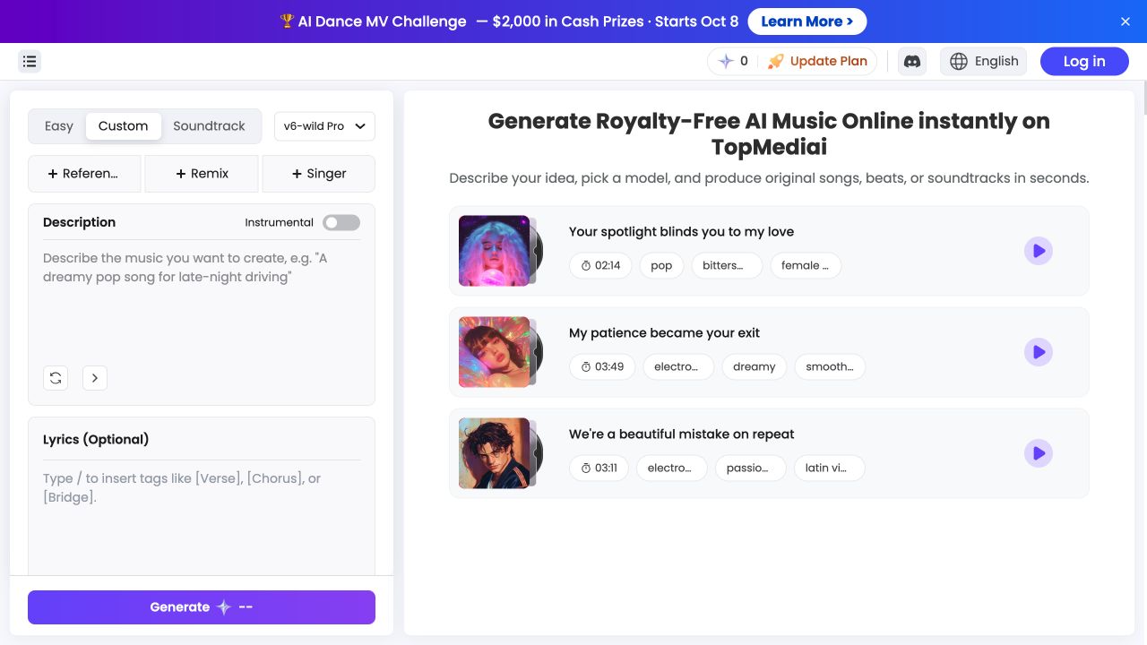TopMediai public product information